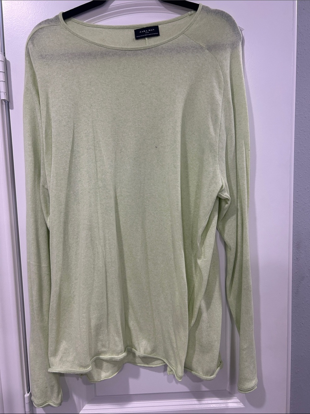 Zara Men Pale Green Crewneck Sweater